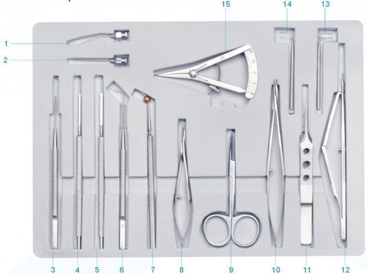 Instrumentos da microcirurgia SYX9 ajustados para a implantação da lente Intraocular